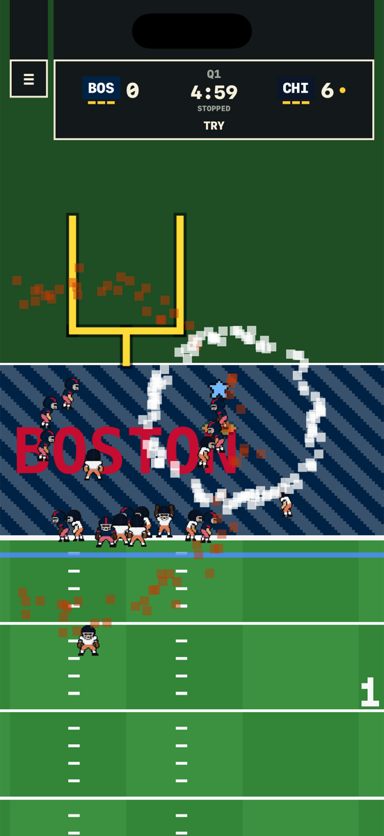 A touchdown celebration with fireworks in the end zone